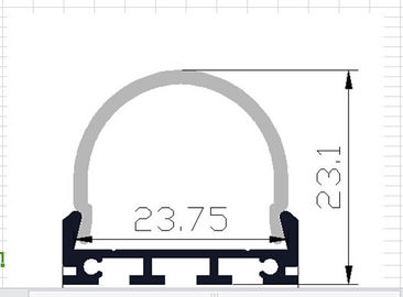 2000mmX26mmX23mm LED Aluminium Profile Suspended Hanging Installation